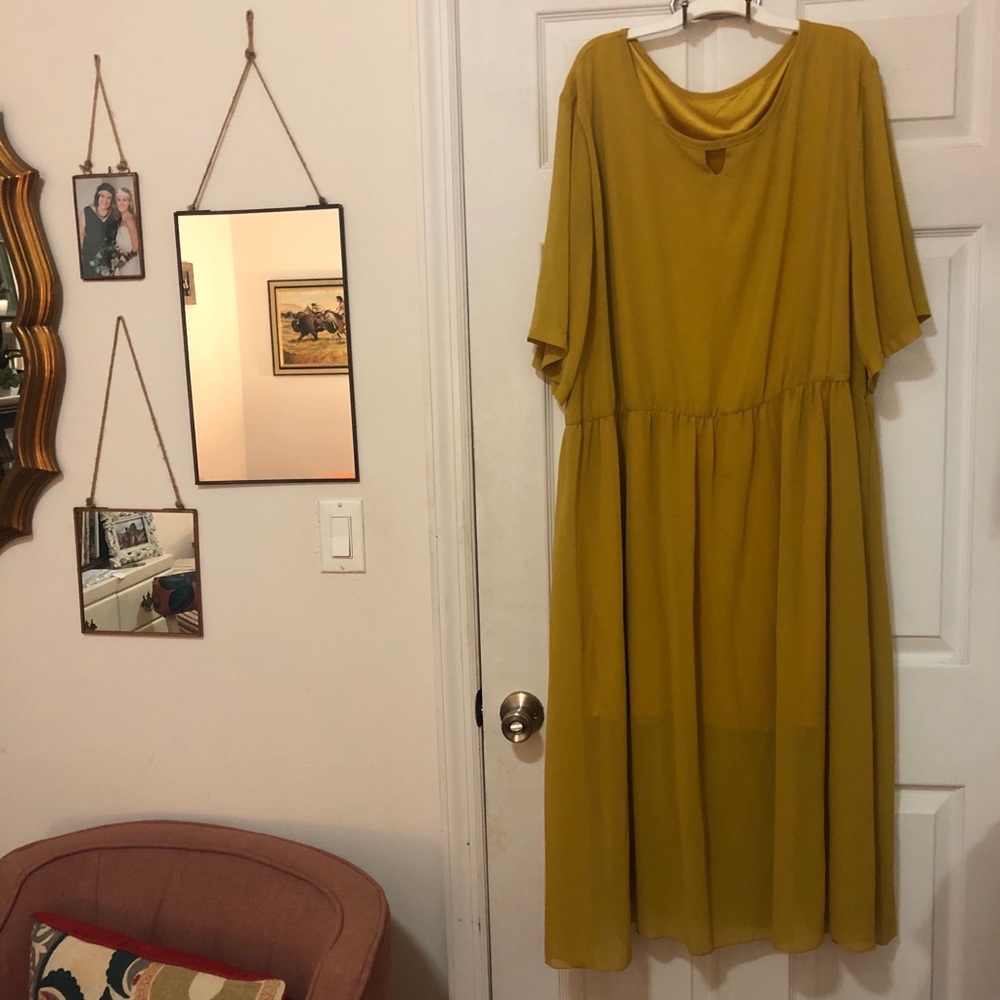 Yellow midi dress